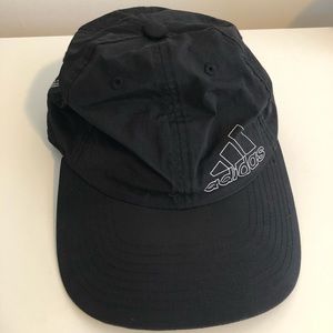 Black Unstructured Nylon Adidas Hat 